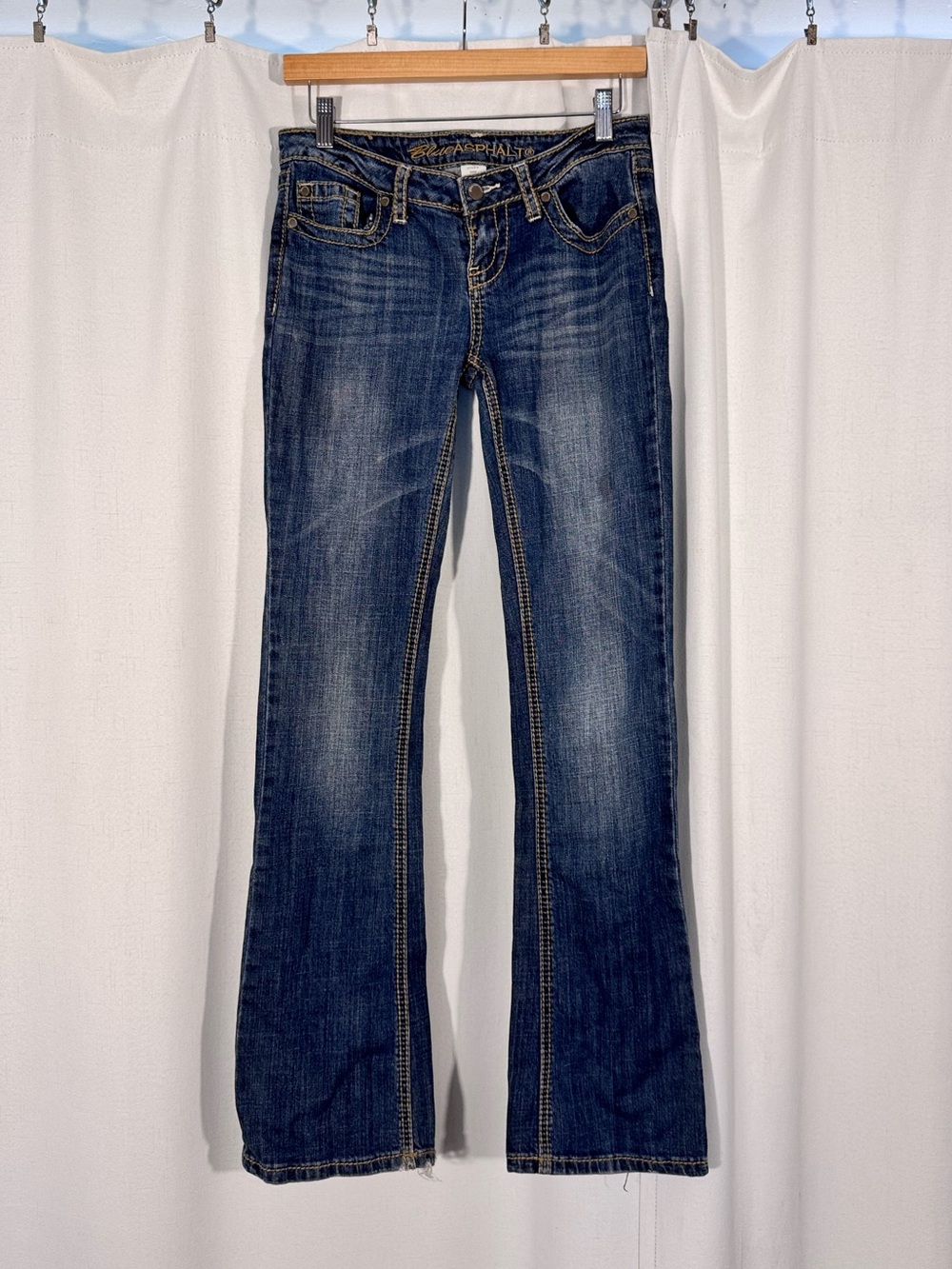 Blue Asphalt Y2K Low Rise Flare Jeans